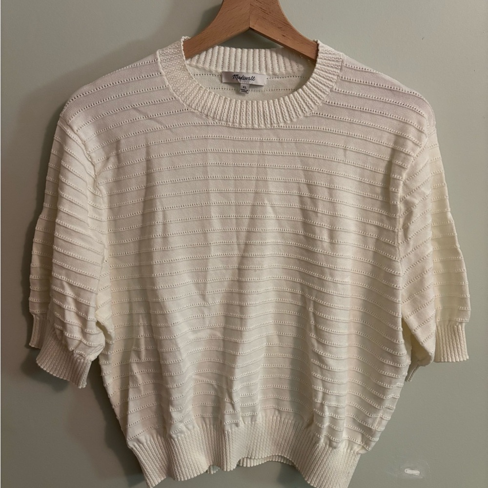 Madewell Cream Textured Sweater